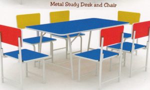 Expo Blue Metal Study Desk and Chair