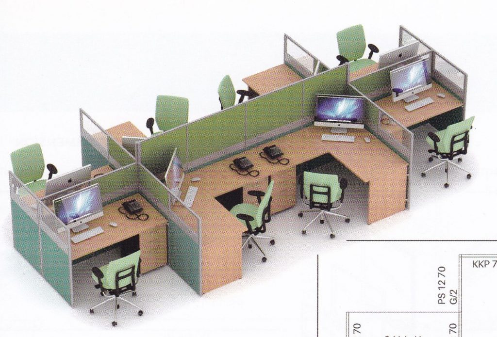 Partisi Kantor Uno 07 Series slim 8 Staff