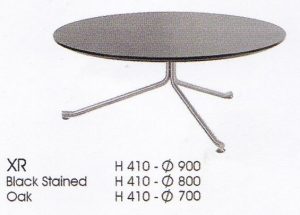 meja Bulat Indachi XR-Black stained Oak