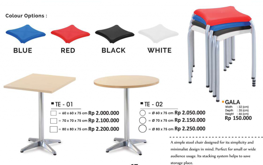 Spesifikasi Coffe Table set