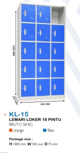LEMARI LOCKER SEKOLAH KOZURE 15 PINTU KL-15
